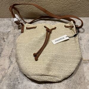 Montce Ali Bucket Bag Brown One Size New with Tags Straw Purse